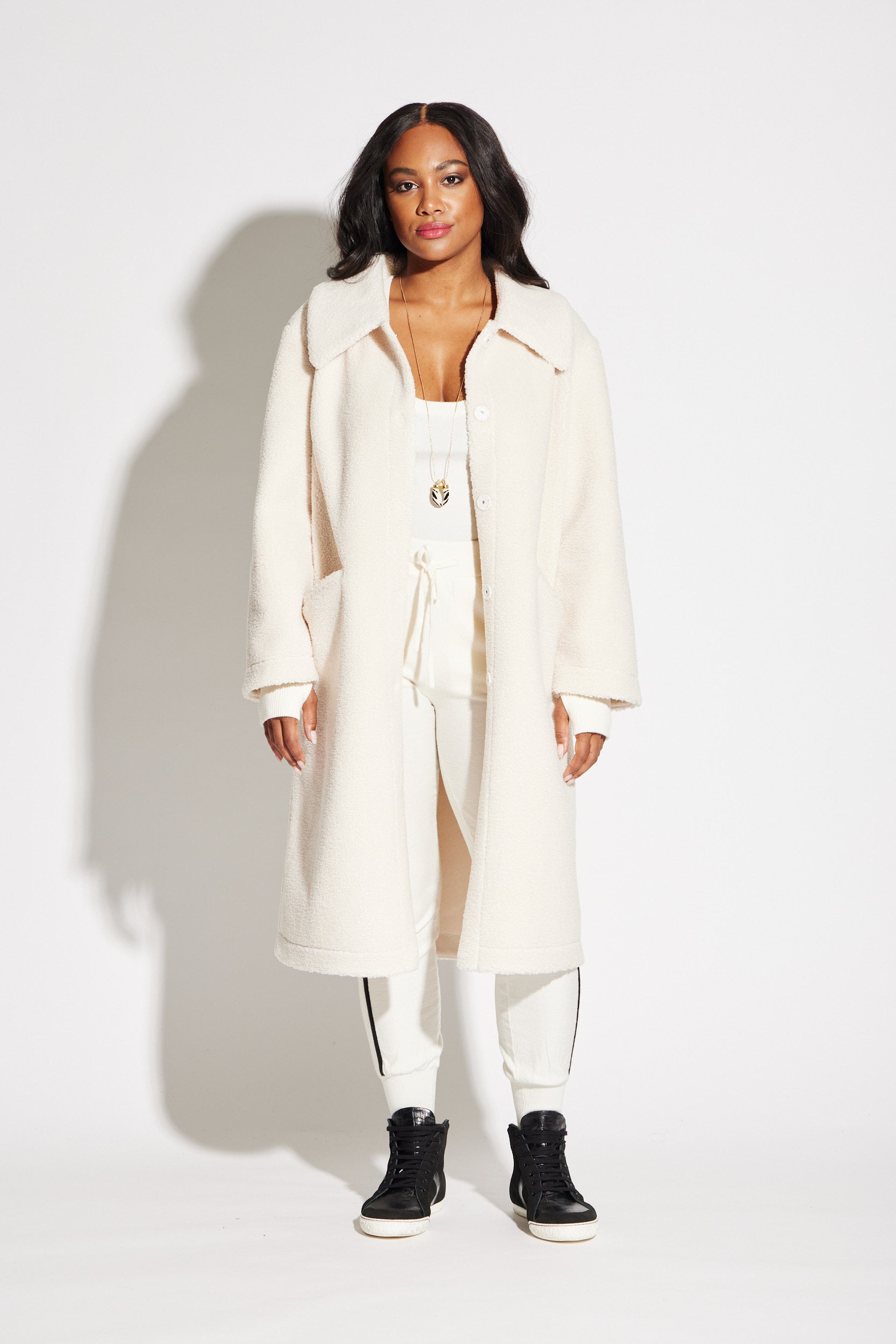 ➁ Fuzzy Trench Coat Fuzzy Long Coat – CIRCULAR PATH