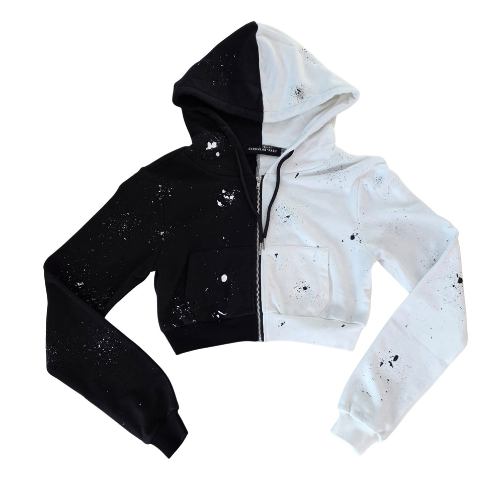 C I R C U L A R  P A T H X A M A N D A M U R R A Y Two Toned Crop Hoodie