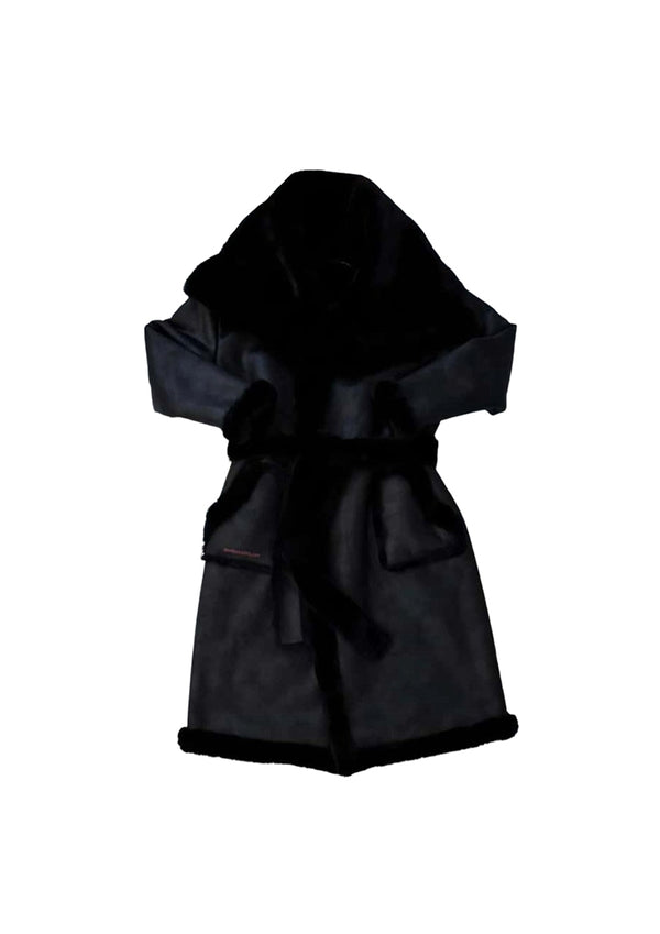 CIRCULAR PATH X WREN + GLORY Maxi Faux Fur & Vegan Leather Reversible Coat