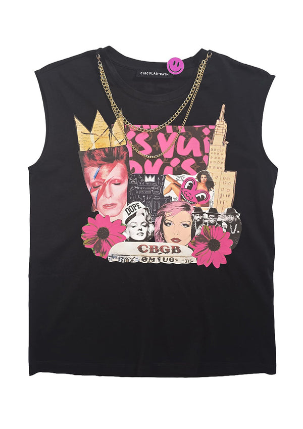 CIRCULAR PATH X LOVE TARA Sleeveless Round Neck Necklace T