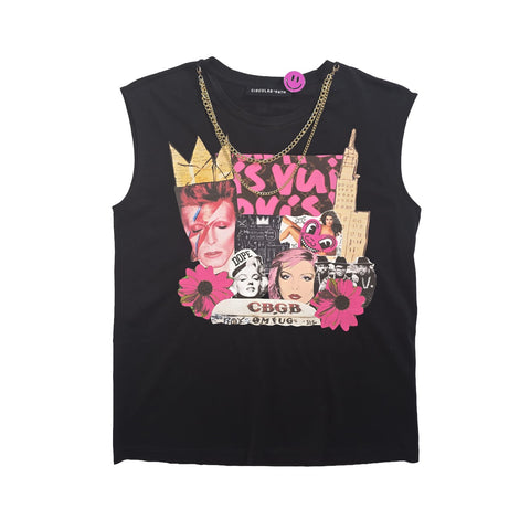 CIRCULAR PATH X LOVE TARA Sleeveless Round Neck Necklace T-Shirt