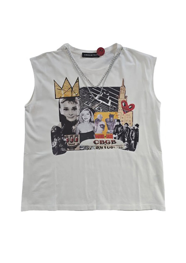 CIRCULAR PATH X LOVE TARA Sleeveless Round Neck Necklace T