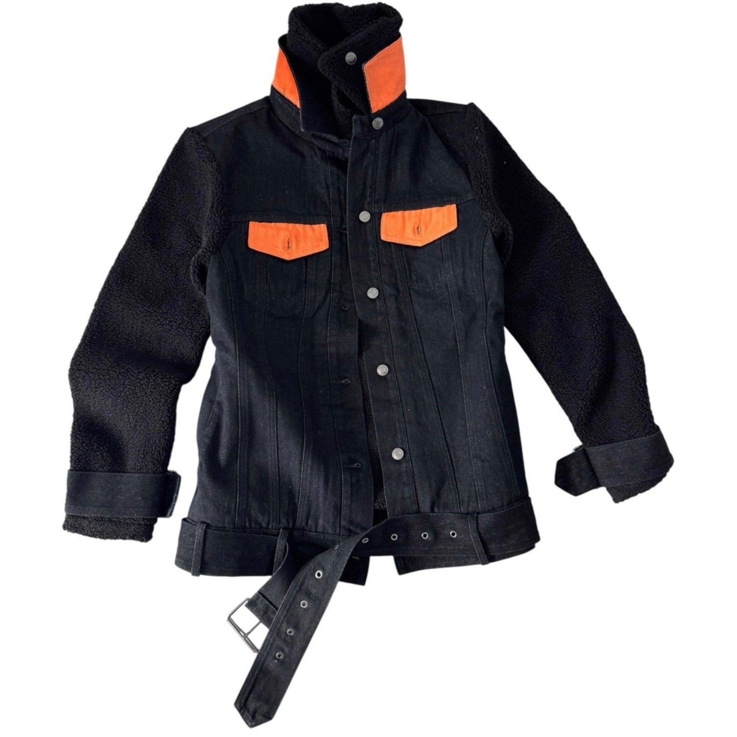 CIRCULAR PATH X WREN + GLORY. Teddy Denim Moto Jacket