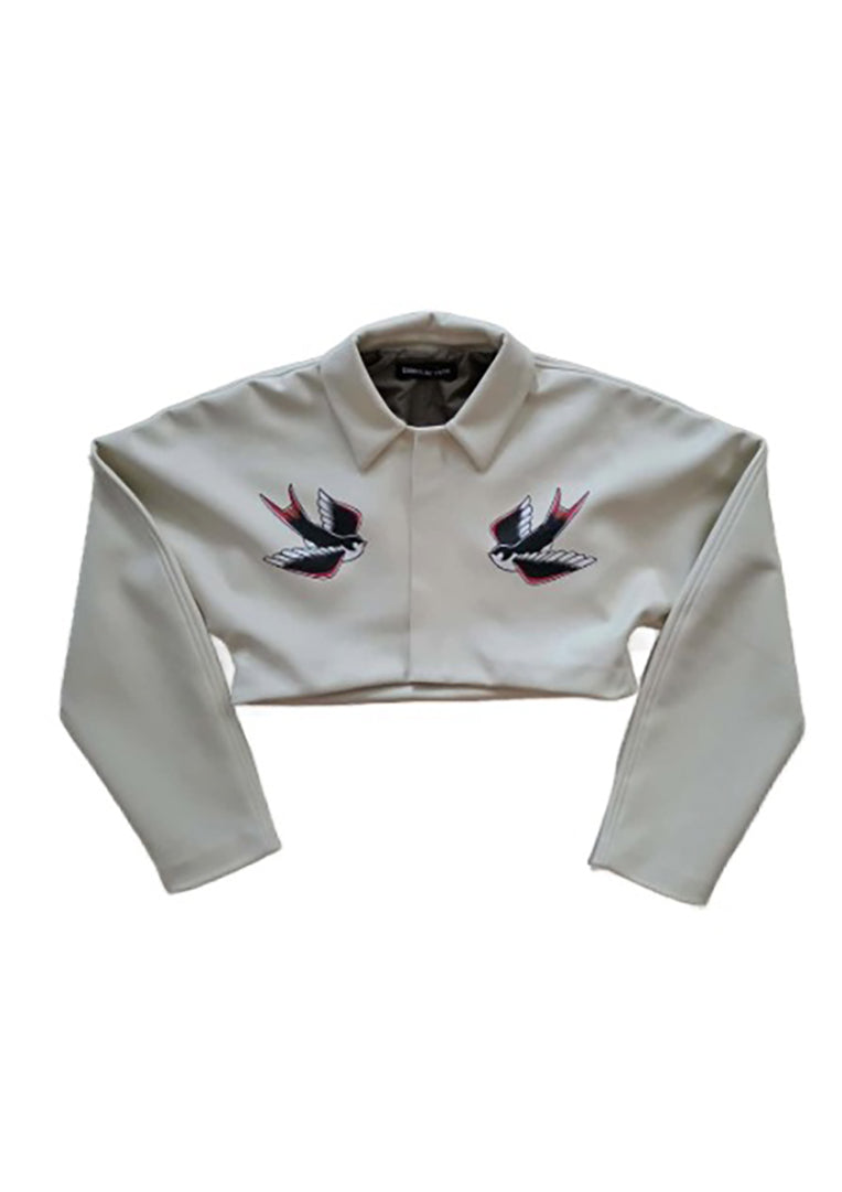 CIRCULAR PATH X WREN + GLORY Crop Vegan Leather Jacket