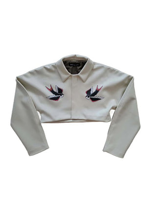 CIRCULAR PATH X WREN + GLORY Crop Vegan Leather Jacket