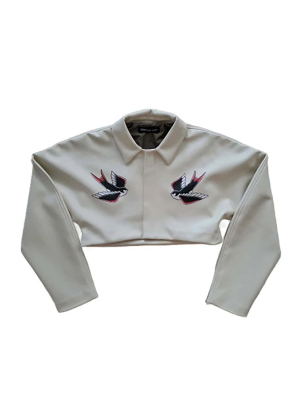 CIRCULAR PATH X WREN + GLORY Crop Vegan Leather Jacket