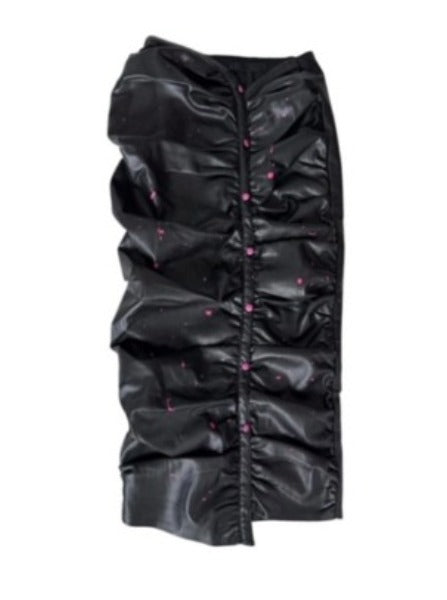 CIRCULAR PATH X WREN + GLORY Vegan Leather Ruched Skirt