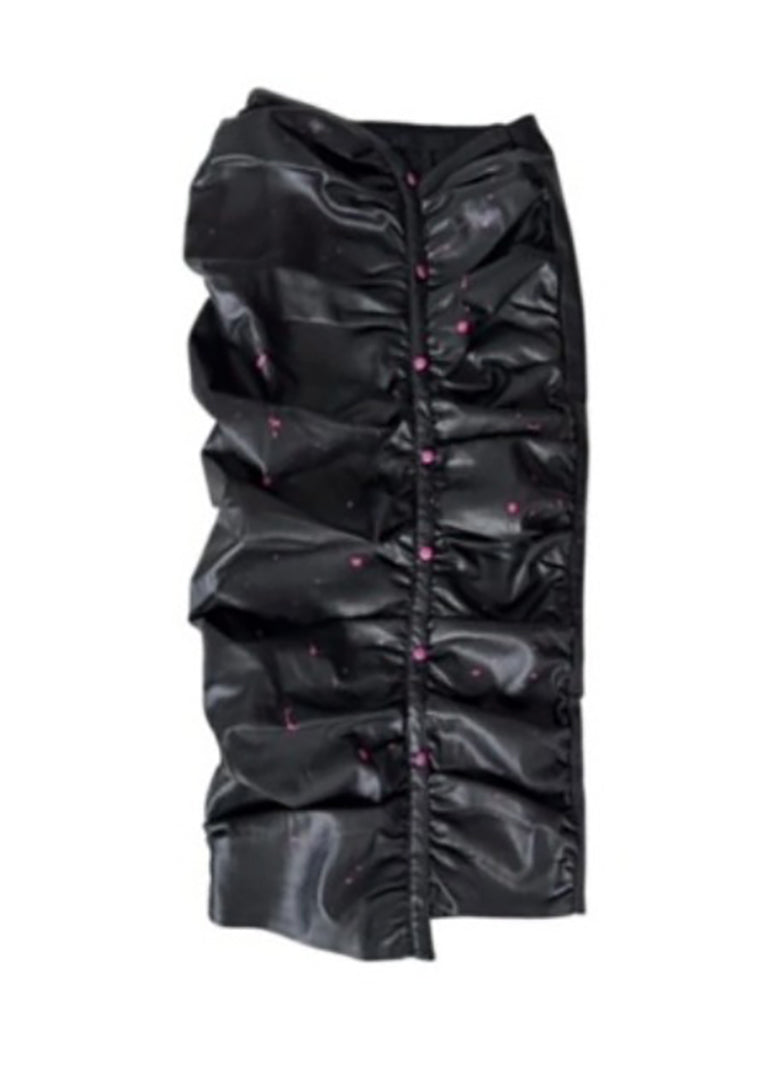 CIRCULAR PATH X AMANDA MURRAY Vegan Leather Ruched Skirt