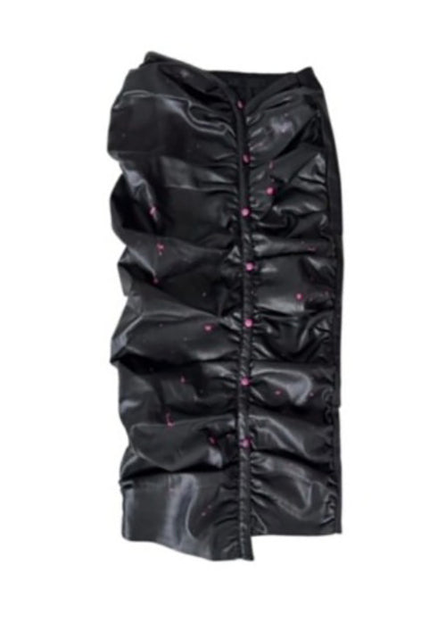 CIRCULAR PATH X AMANDA MURRAY Vegan Leather Ruched Skirt