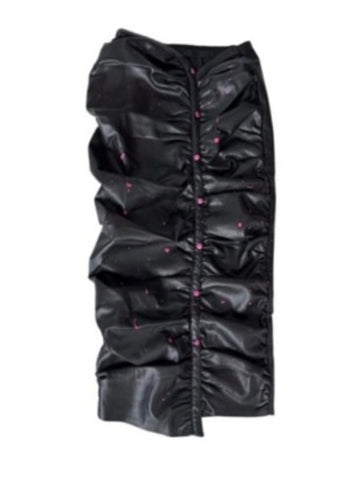 CIRCULAR PATH X WREN + GLORY Vegan Leather Ruched Skirt