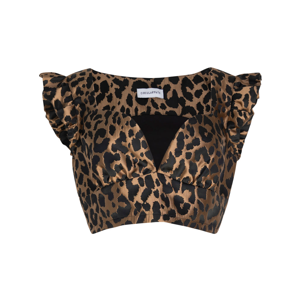 Crop Bustier Mini Puff Cap Sleeve Top