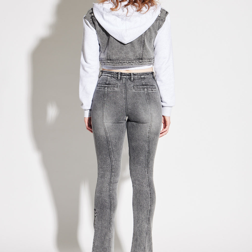 
                  
                    Crop Denim Hoodie
                  
                