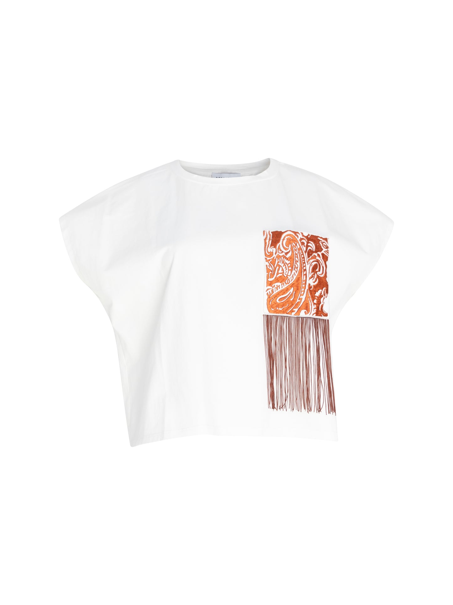 Crop Embellished Pocket T-Shirt