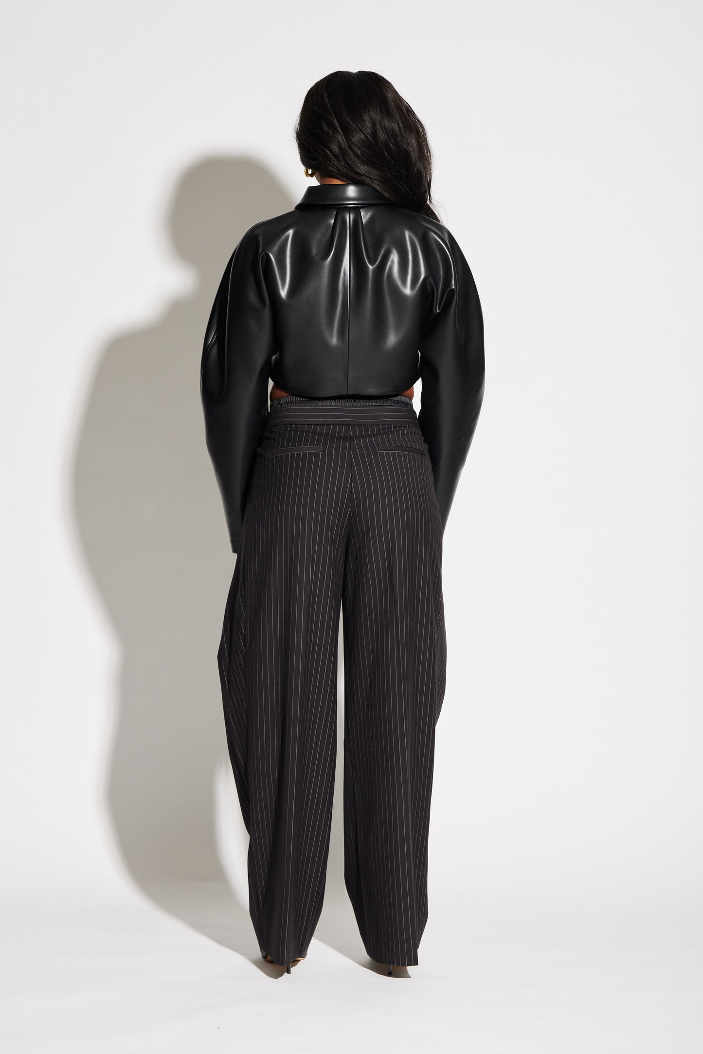 Crop Vegan Leather Jacket