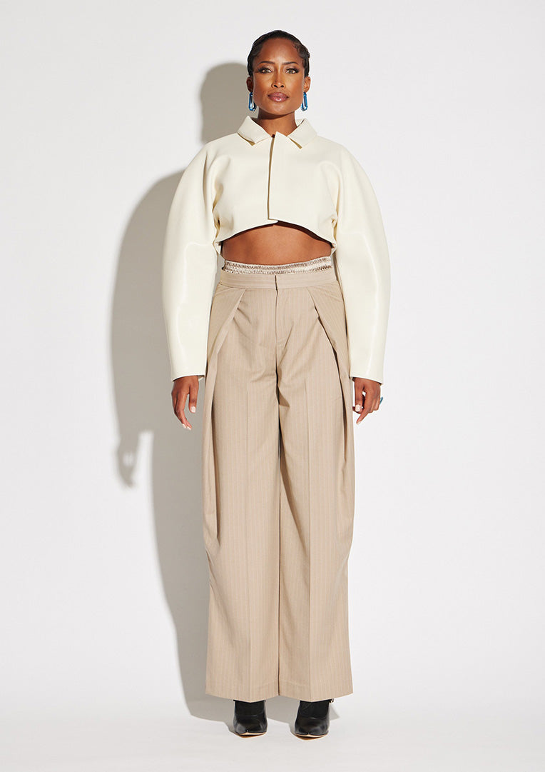 Crop Vegan Leather Jacket