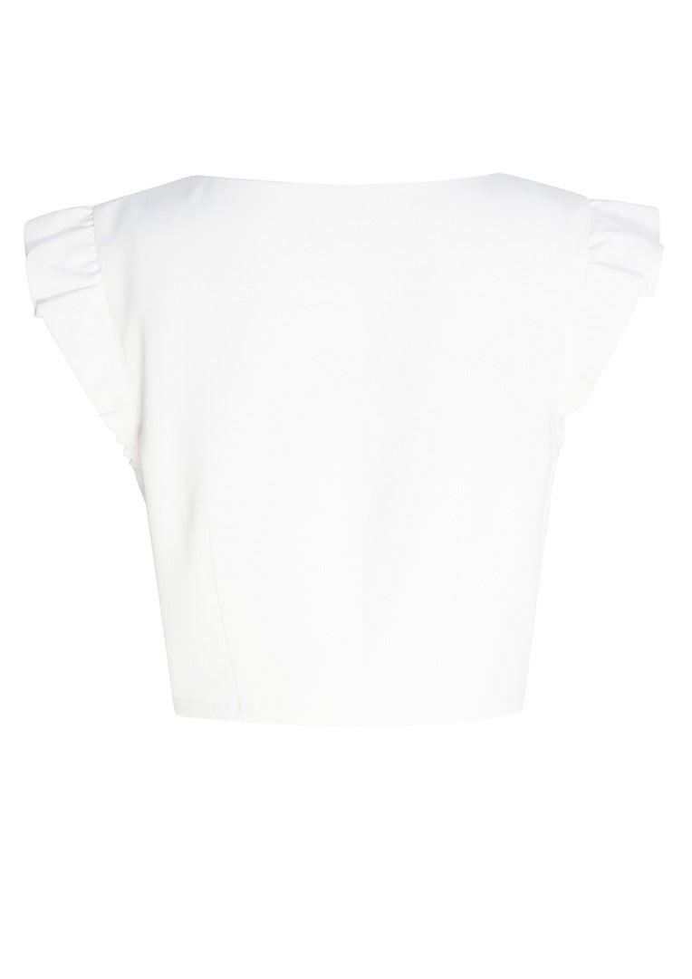 Crop Bustier Mini Puff Cap Sleeve Top