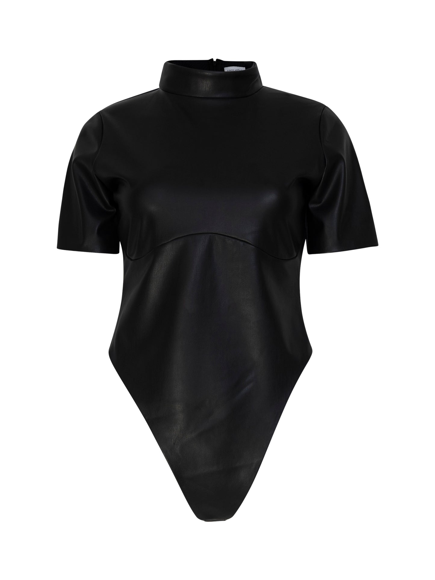 High Neck Vegan Leather Bodysuit