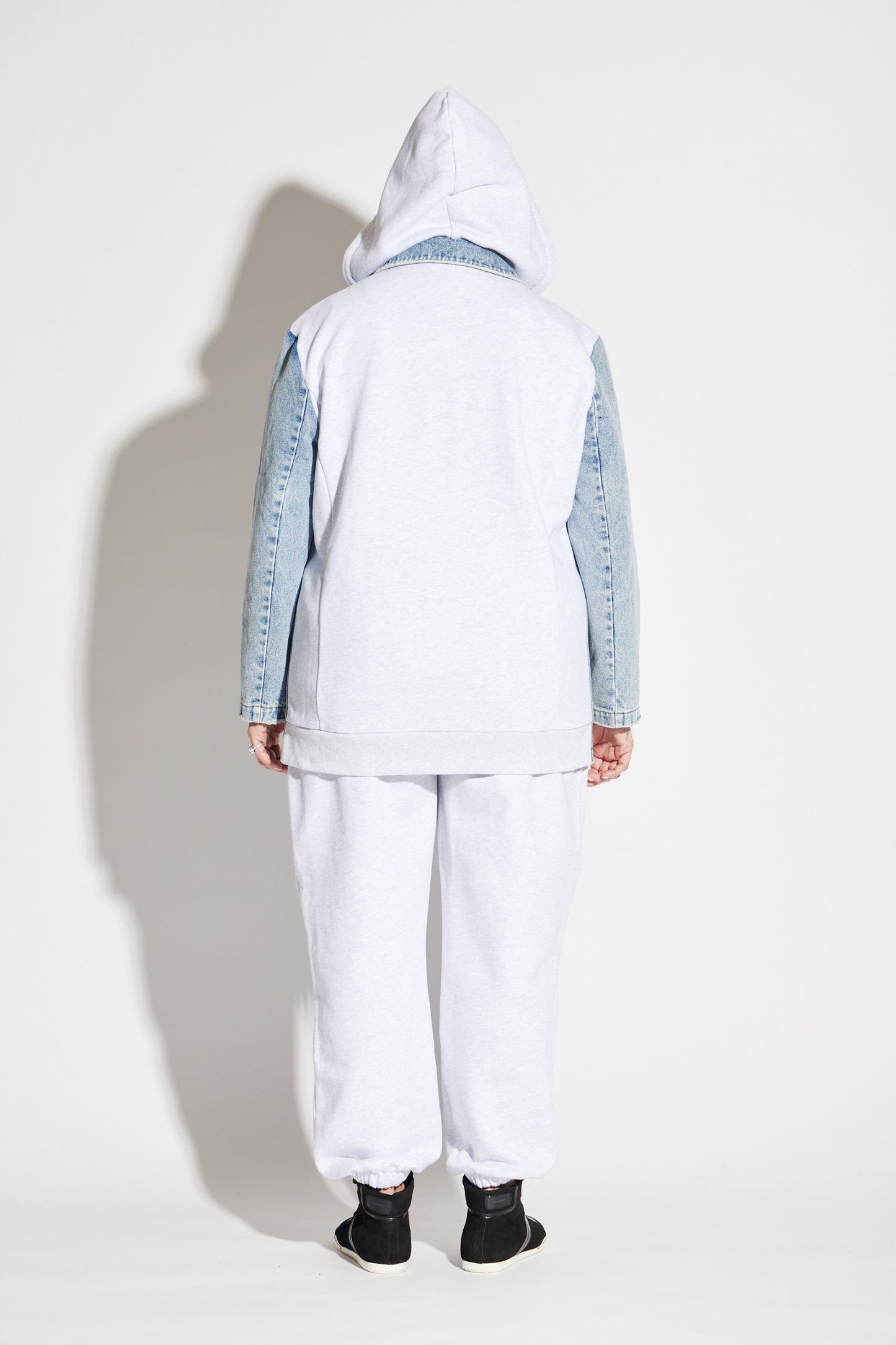 Hooded Denim Blazer