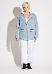 Hooded Denim Blazer