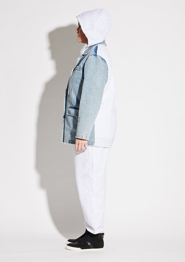 Hooded Denim Blazer