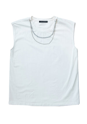 Sleeveless Round Neck Necklace T-Shirt