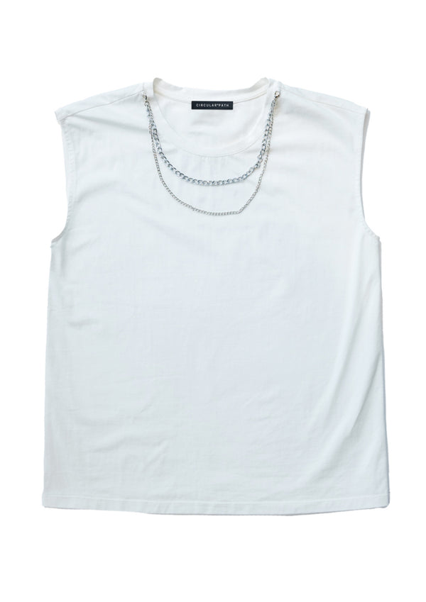 Sleeveless Round Neck Necklace T-Shirt