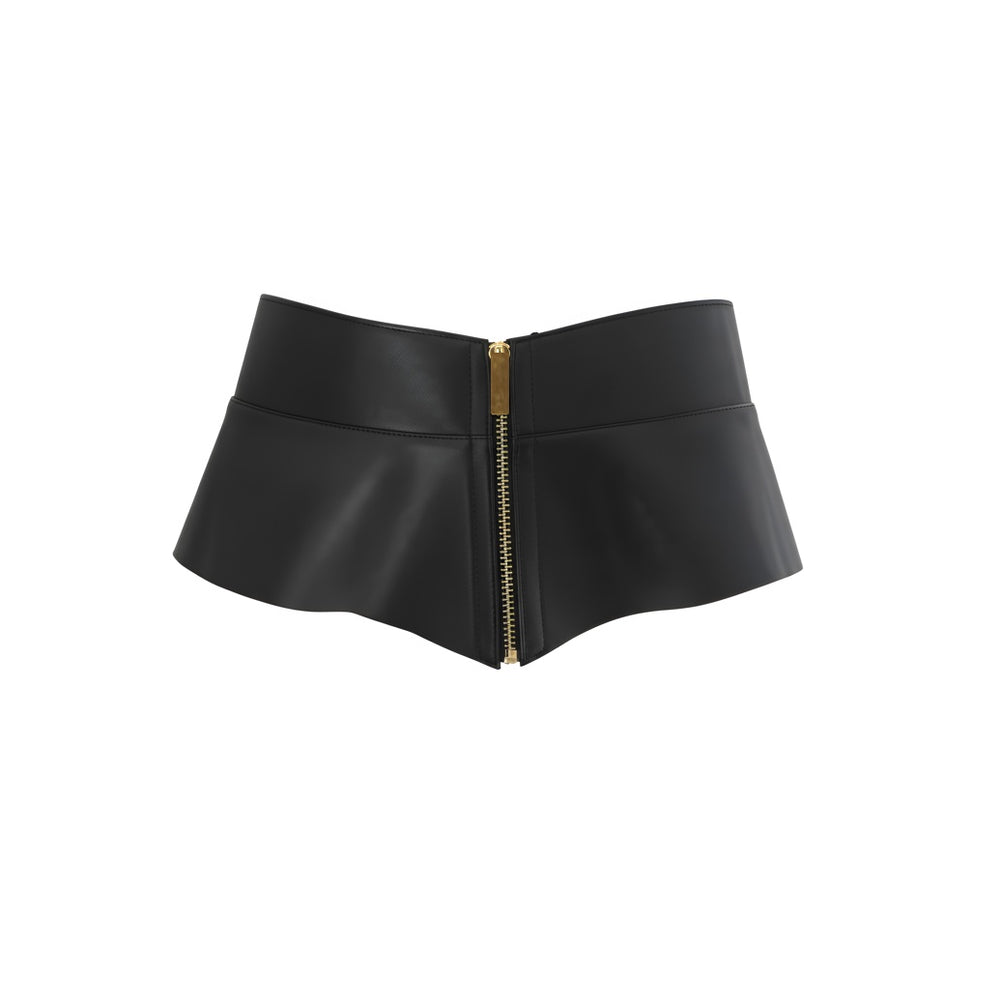 Lace Up Corset Belt - Black-Gold