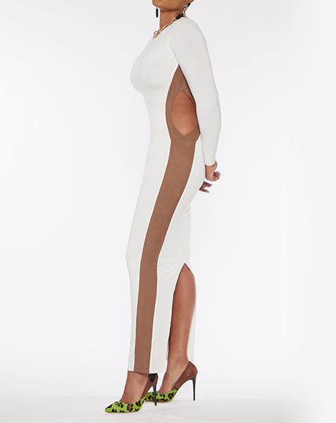 
                  
                    Maxi Long Sleeve Side Action Dress
                  
                