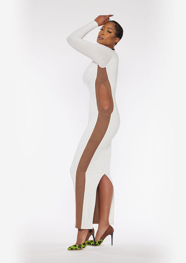 Maxi Long Sleeve Side Action Dress