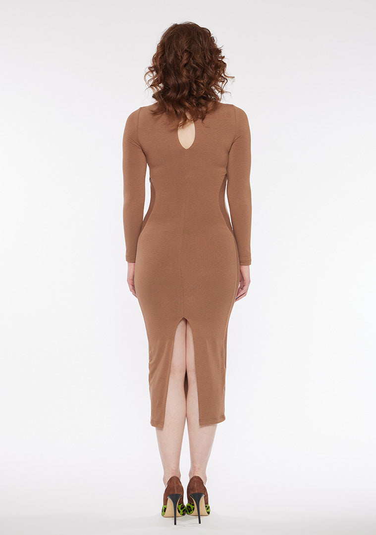 Maxi Long Sleeve Side Action Dress