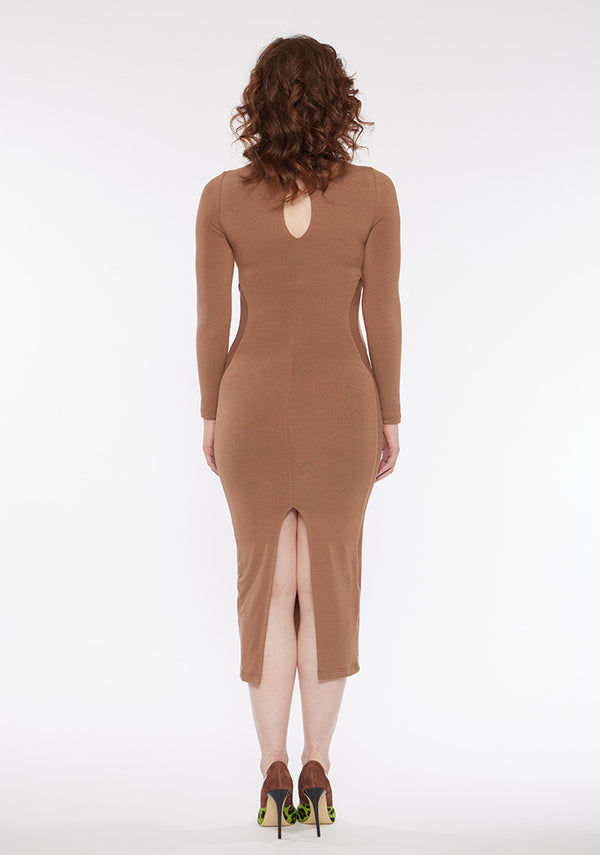 Maxi Long Sleeve Side Action Dress