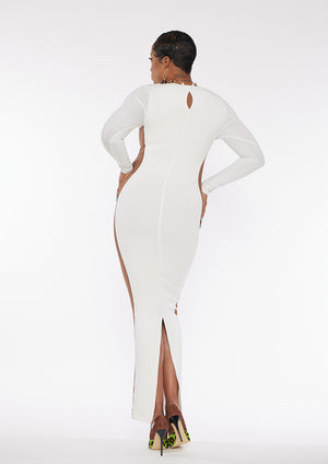 Maxi Long Sleeve Side Action Dress