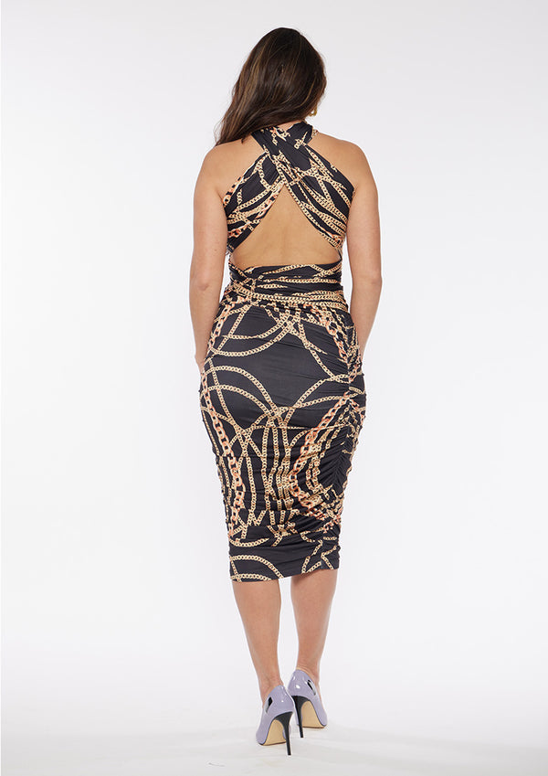 Midi Multi-Tie Bodycon Dress
