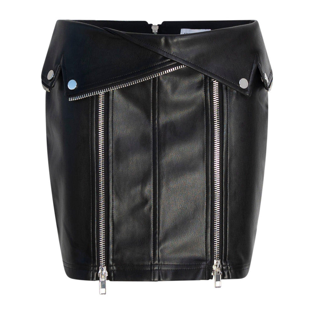 Mini Biker Vegan Leather Skirt