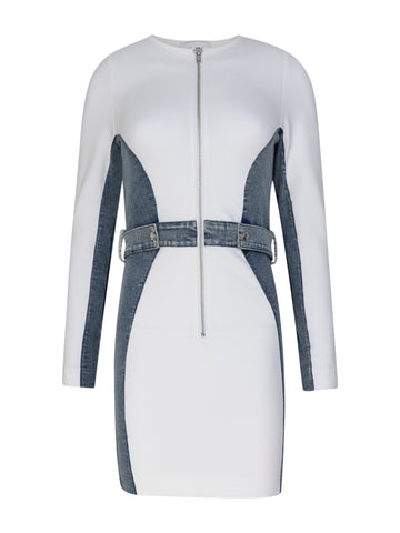 Panel Denim Bodycon Dress