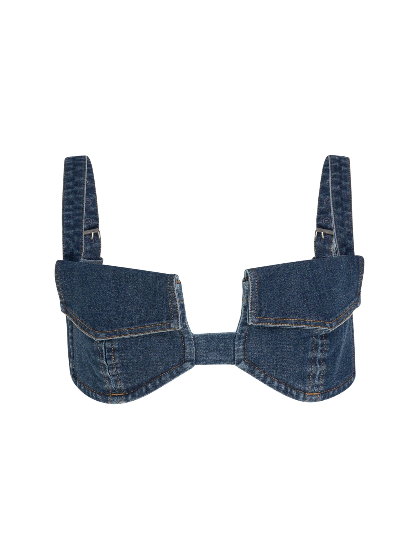 Pocket Denim Bikini Top