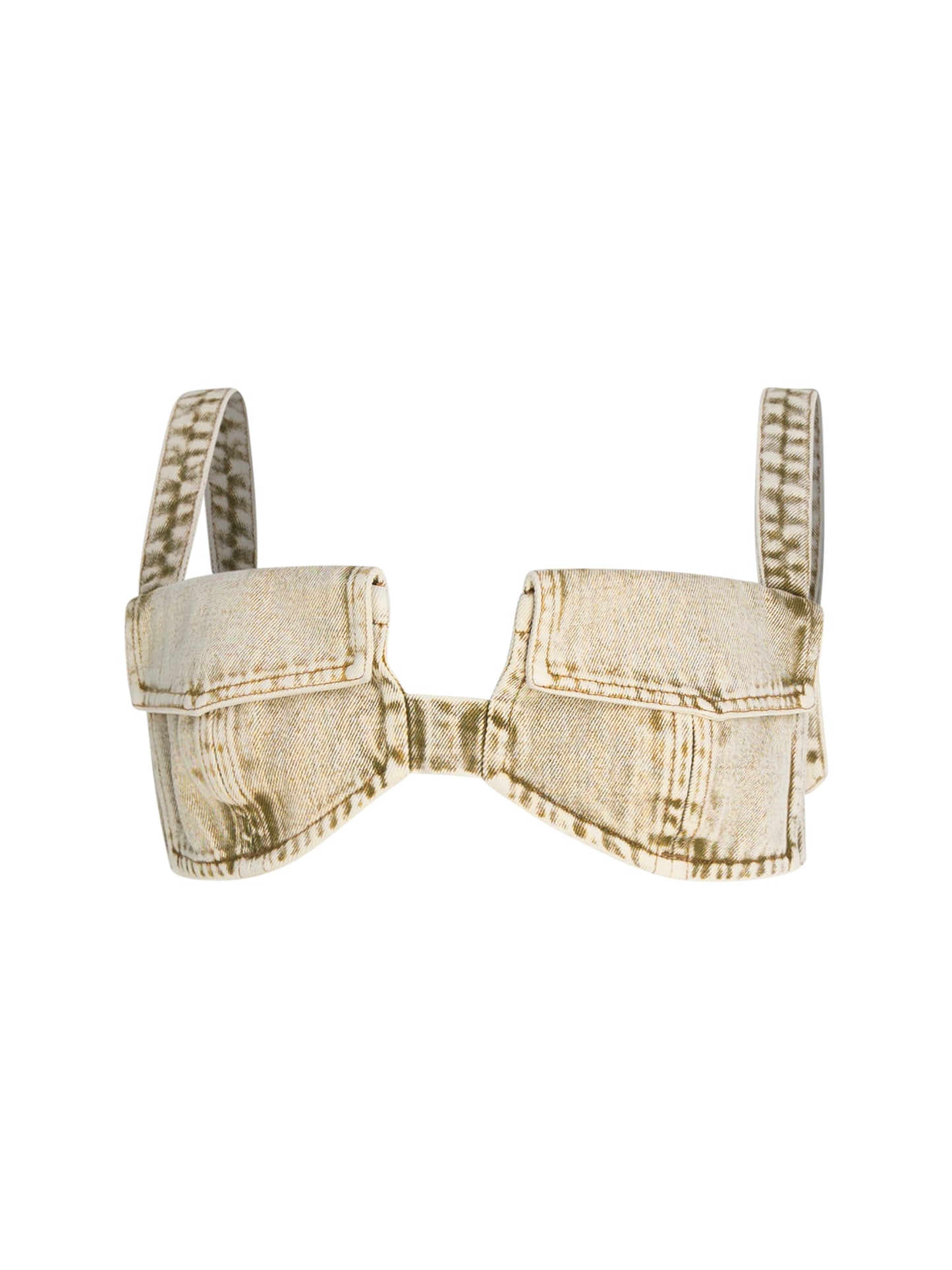 Pocket Denim Bikini Top