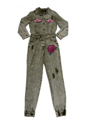 CIRCULAR PATH X WREN + GLORY Jean Jacket Jumpsuit