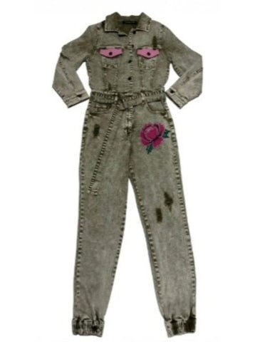 CIRCULAR PATH X WREN + GLORY Jean Jacket Jumpsuit