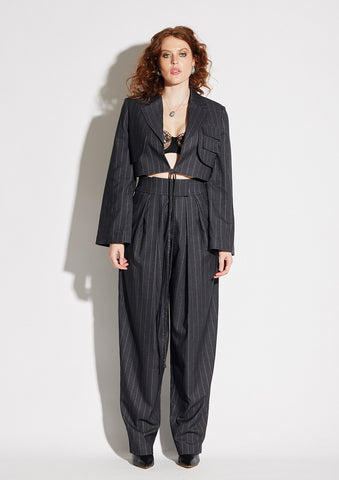 Samantha Crop Tie Blazer