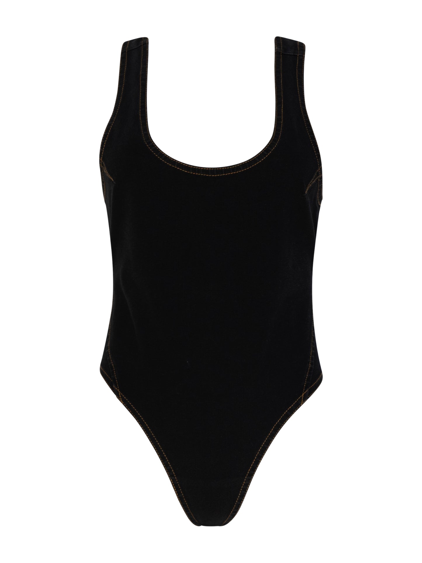 Scoop Neck Criss Cross Bodysuit Top/Swimsuit