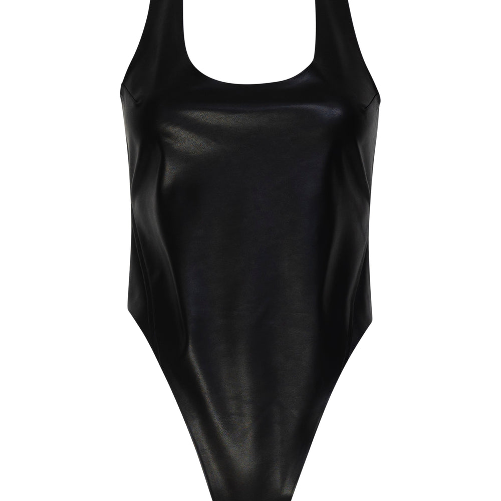 Scoop Neck Criss Cross Bodysuit Top/Swimsuit