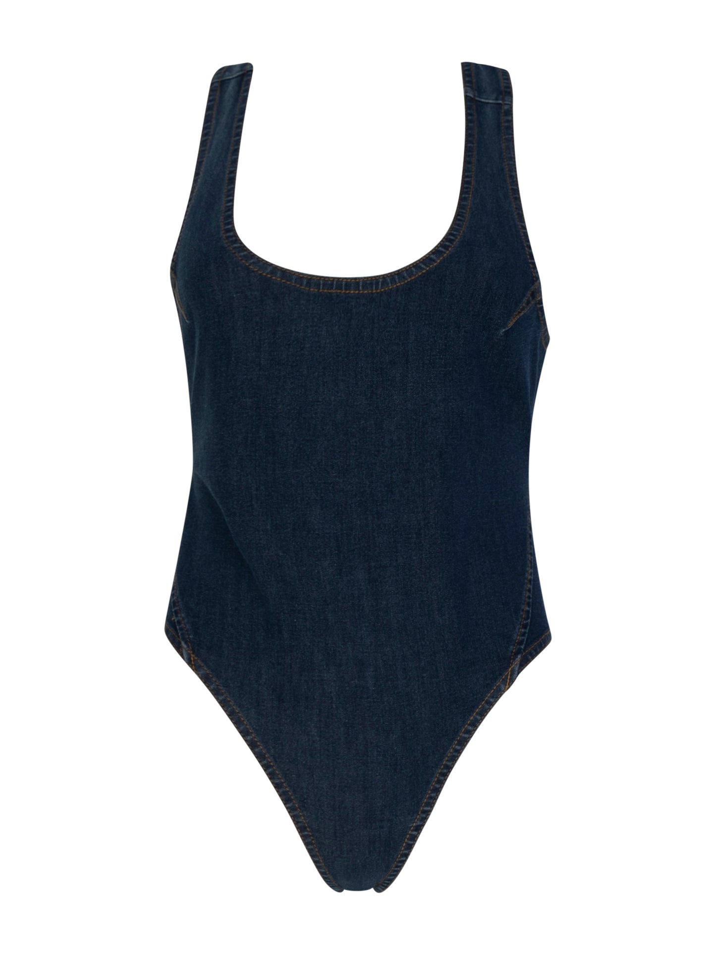 Scoop Neck Criss Cross Bodysuit Top/Swimsuit