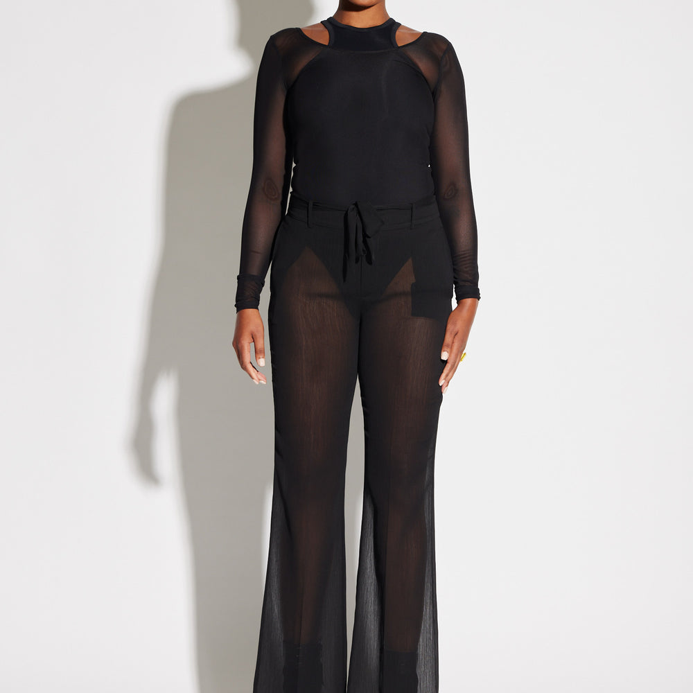 Sheer Pant with Belt