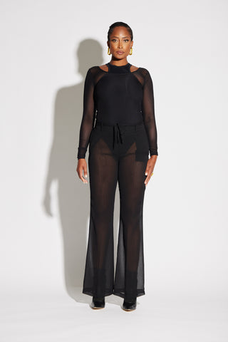 Sheer Pant with Belt