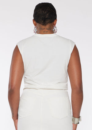 Sleeveless Round Neck Necklace T-Shirt