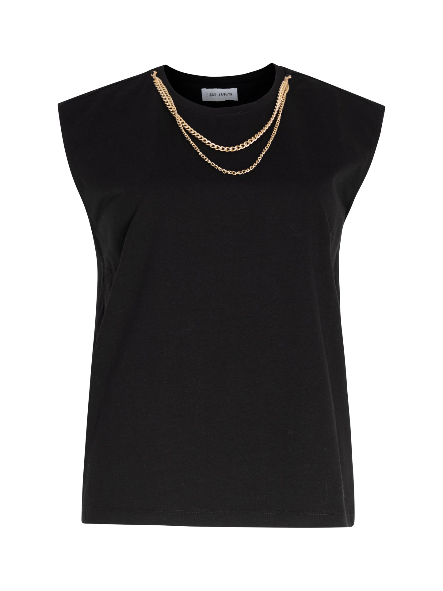 Sleeveless Round Neck Necklace T-Shirt