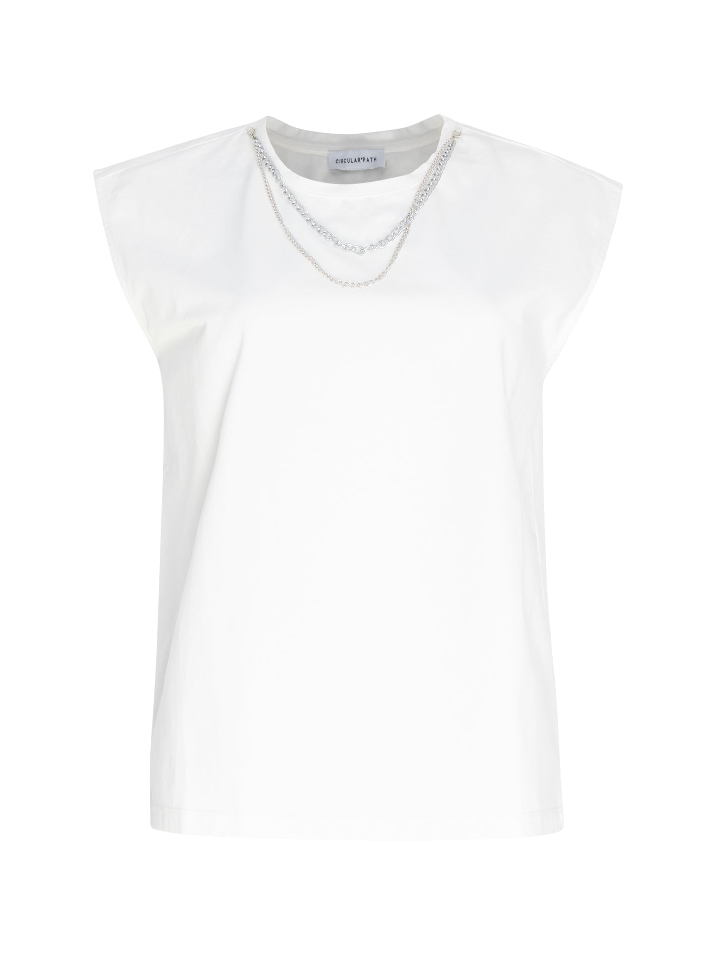 Sleeveless Round Neck Necklace T-Shirt