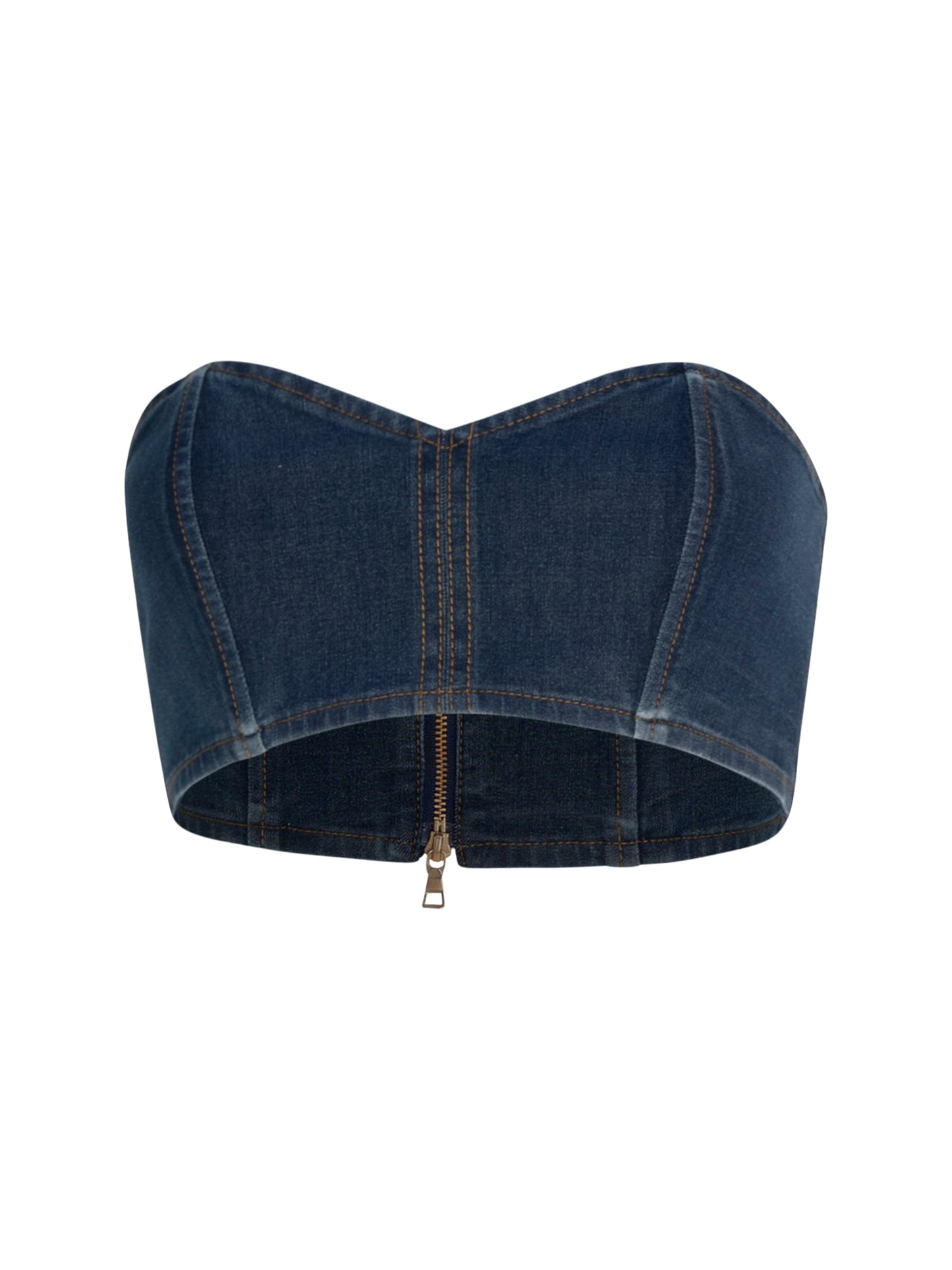 Strapless Denim Crop Top