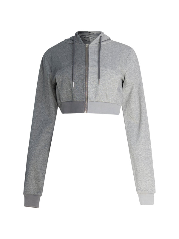 Two Tone Crop Hoodie